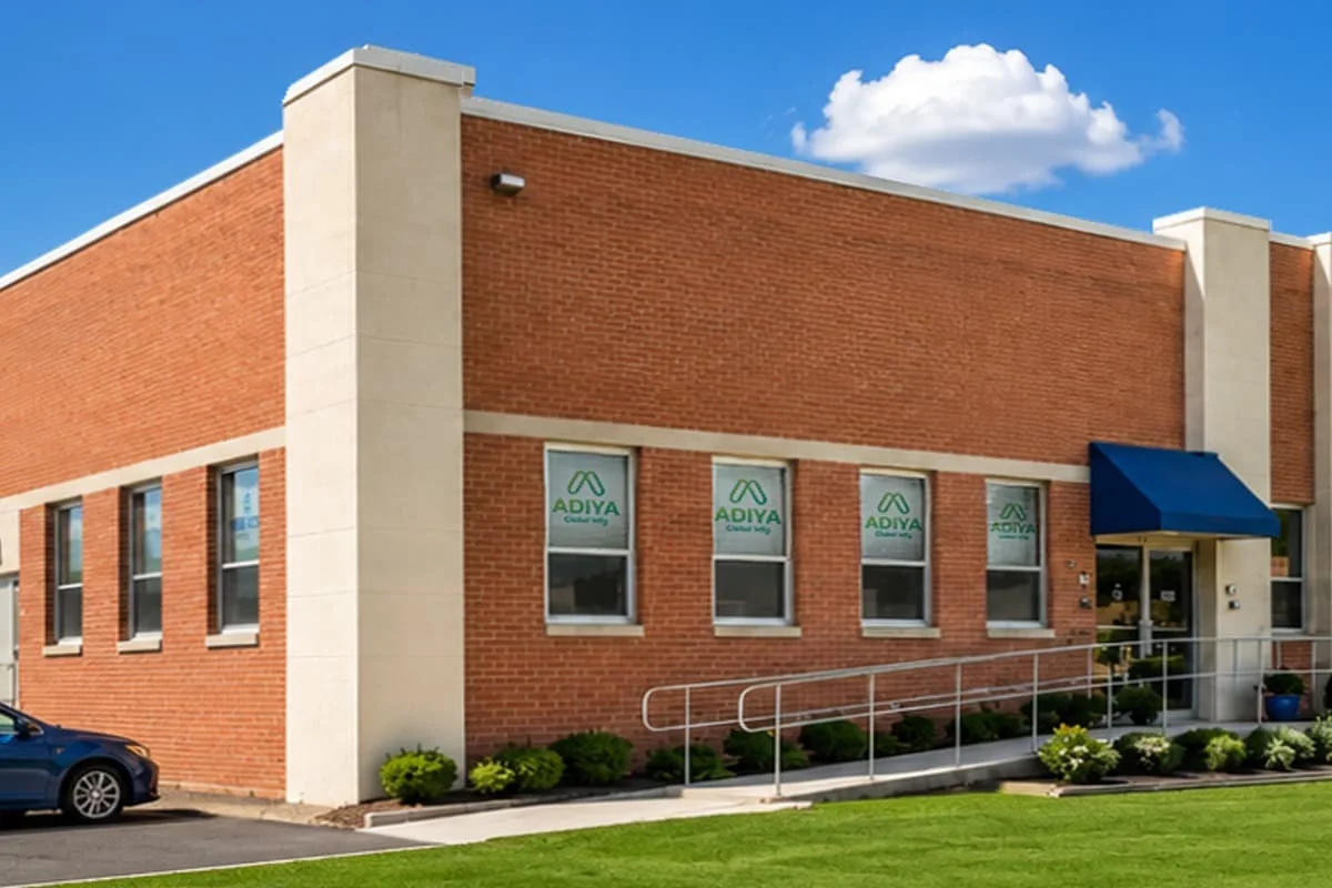 The ADIYA brick building at 94 County Line Road, Colmar